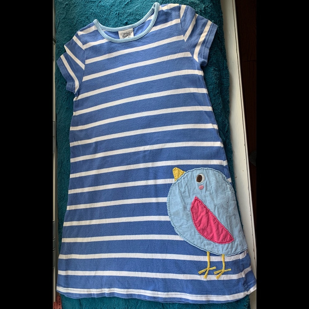 Mini Boden Chickadee Appliqué Short sleeve Dress